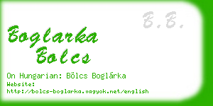 boglarka bolcs business card