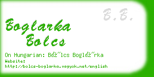 boglarka bolcs business card